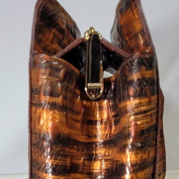 2 pc. BRAHMIN TIGER/TIGER'S EYE SMALL FINLEY SHOULDER BAG/PURSE-ADY WALLET SET - Picture 8 of 14